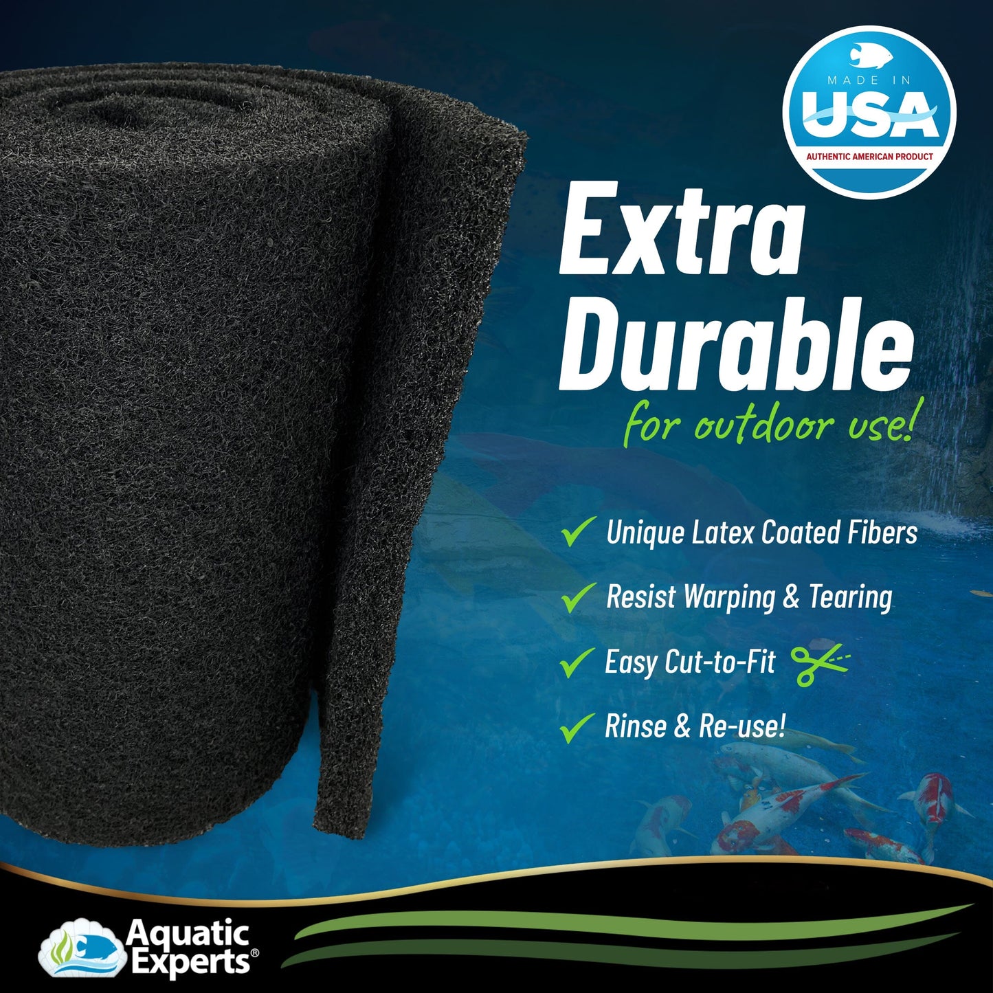 Pond Bundle -Carbon Filter 18"x 36" + BioBall 300 count with Mesh Bag + Cream Pond 18"x36" Bundle Bundles Aquatic Experts