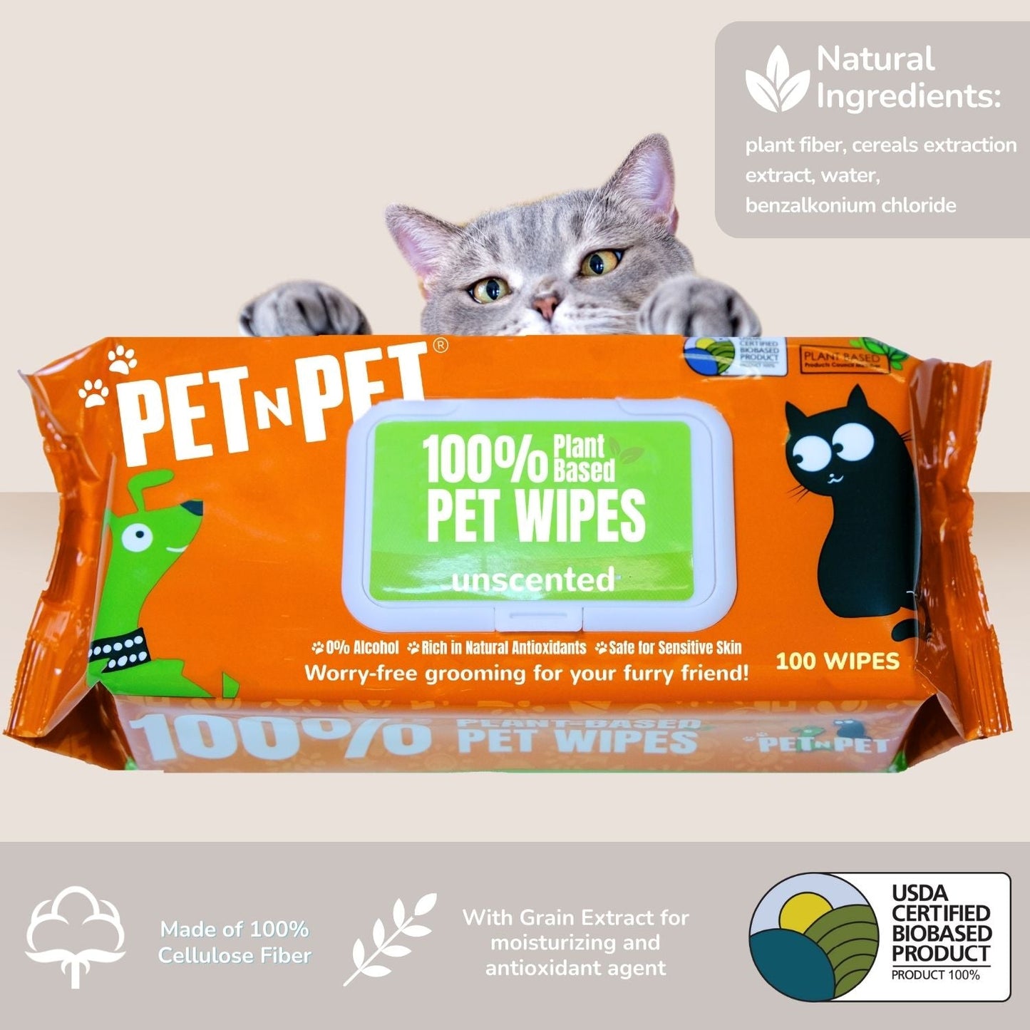 Dog Wipes Cleaning & Deodorizing 400 Count Pet Wipes Pet N Pet ®