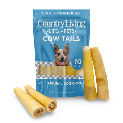 Country Living 5”-7” Cow Tails Dog Chews – 10 Count Bag – All-Natural, Single-Ingredient, Long-Lasting Beef Chews – High-Protein, Grain-Free – Promotes Dental Health Dog Treats American Pet Supplies