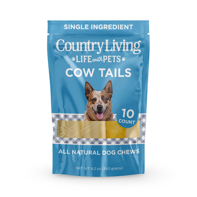 Country Living 5”-7” Cow Tails Dog Chews – 10 Count Bag – All-Natural, Single-Ingredient, Long-Lasting Beef Chews – High-Protein, Grain-Free – Promotes Dental Health Dog Treats American Pet Supplies