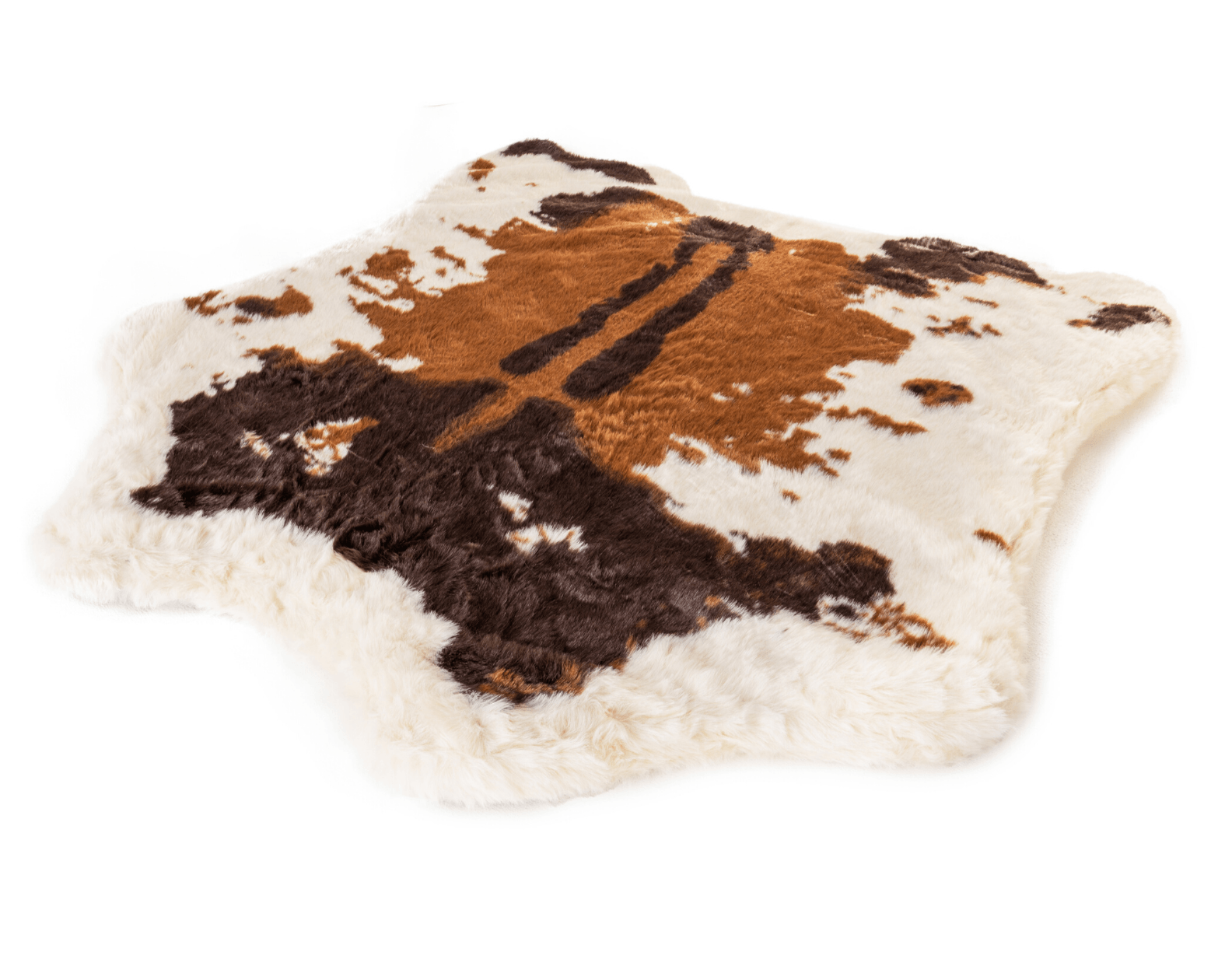 PupRug® Animal Print Memory Foam Dog Bed - Brown Faux Cowhide Dog Beds Paw.com