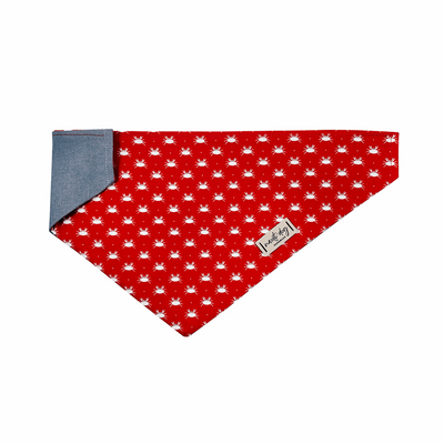 Crabby Red Maryland Crab Coastal Over-the-collar Dog Bandana Over-the-collar Bandanas Nauti-dog Handmade