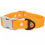 Crimson Glow Waterproof Dog Collar Bright Orange Gray Dog Collar Aria the Fox