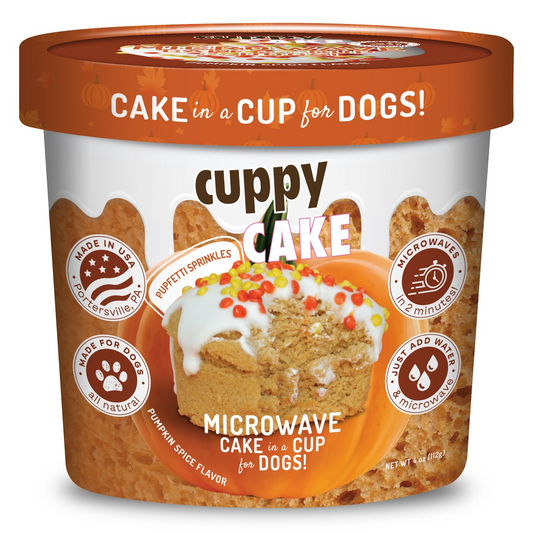 Puppy Cake Cuppy Cake Mix Pumpkin Spice with Pupfetti Sprinkles