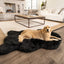 PupRug by Paw.com® Faux Fur Orthopedic Dog Bed - Curve Midnight Black Large (50" L x 30" W) Dog Beds Paw.com