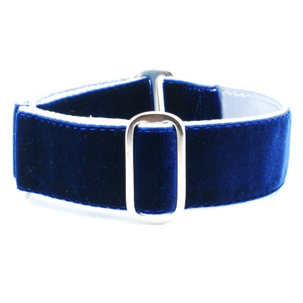 Holiday Velvet – Blue/Silver Dog Collar Dog Collar 2 Hounds Design