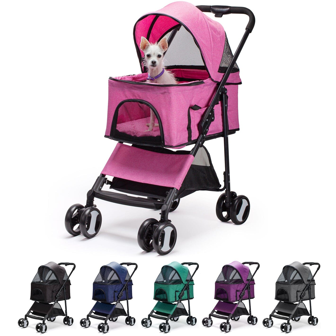 Executive Pet Stroller with a Removable Cradle Pet Carriers Dogline