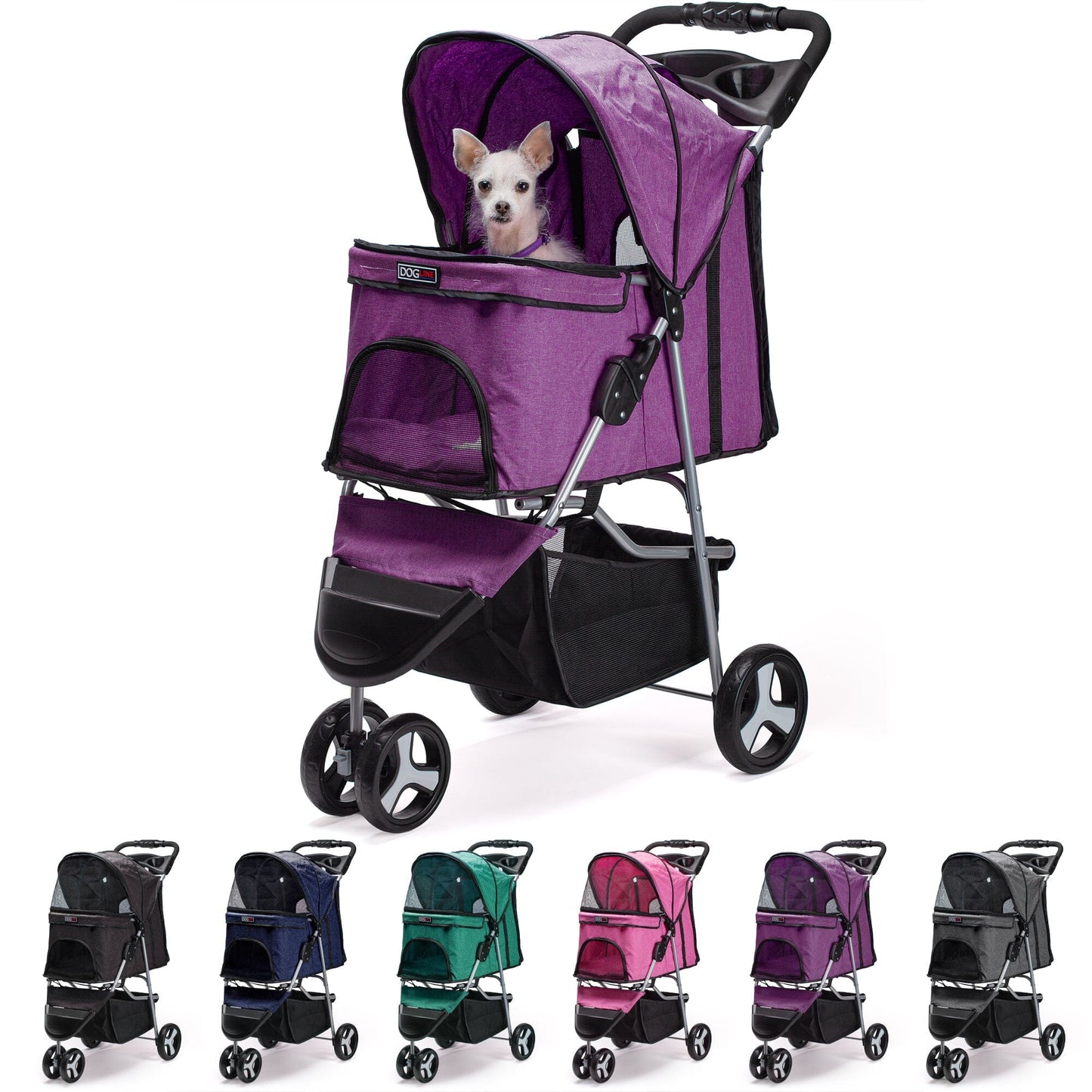 Casual Pet Stroller with a Removable Cup Holder Pet Carriers Dogline