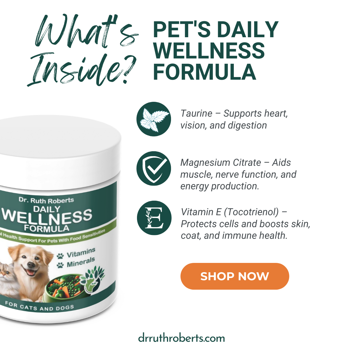 Pet's Daily Wellness Formula - For Pets With Pork/Beef Allergy Vitamins & Supplements Dr. Ruth Roberts