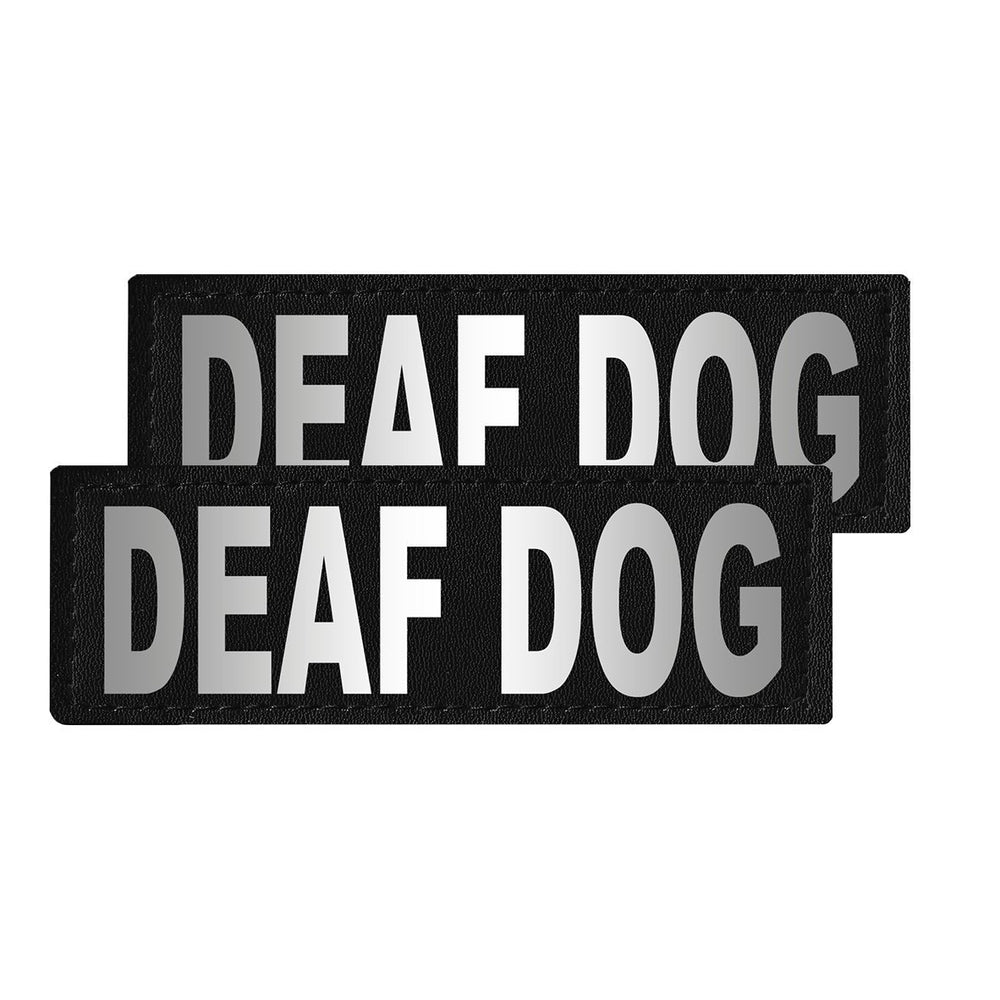 Removable Reflective Patches (Set of 2) "DEAF DOG" Dog Patches Dogline