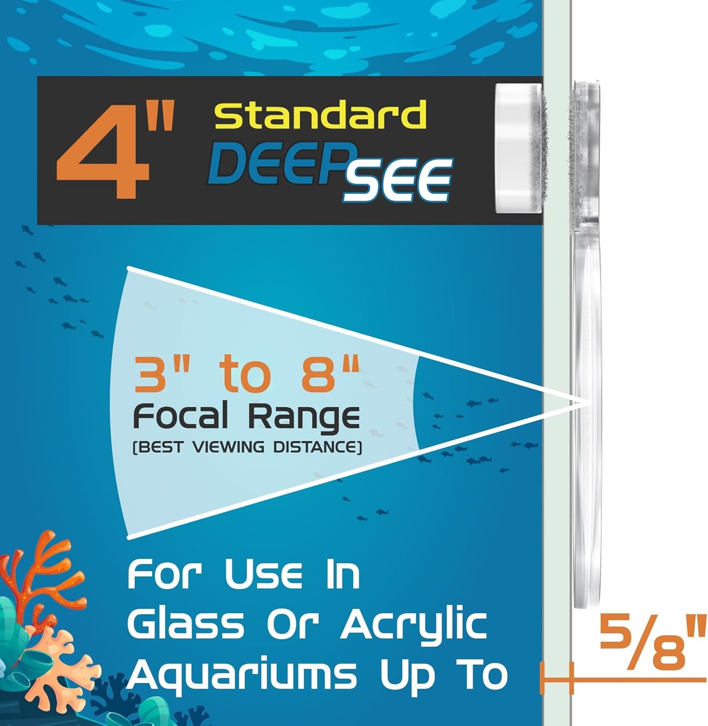 DeepSee Viewer Clear 4" Aquarium Viewer Flipper Aquarium Products