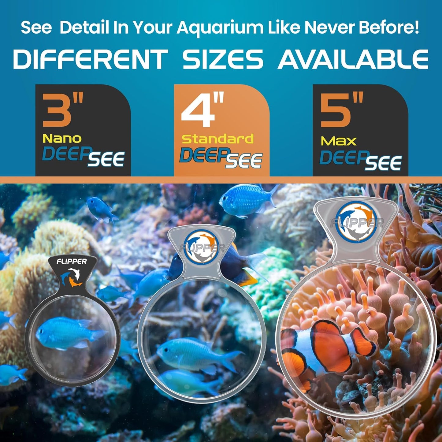 DeepSee Viewer Clear 4" Aquarium Viewer Flipper Aquarium Products
