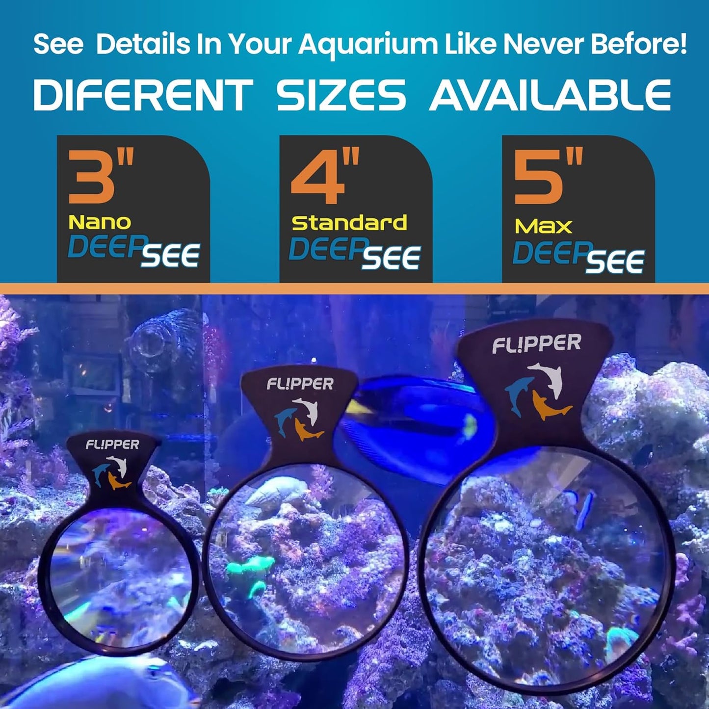 DeepSee Viewer Black 4" Aquarium Viewer Flipper Aquarium Products