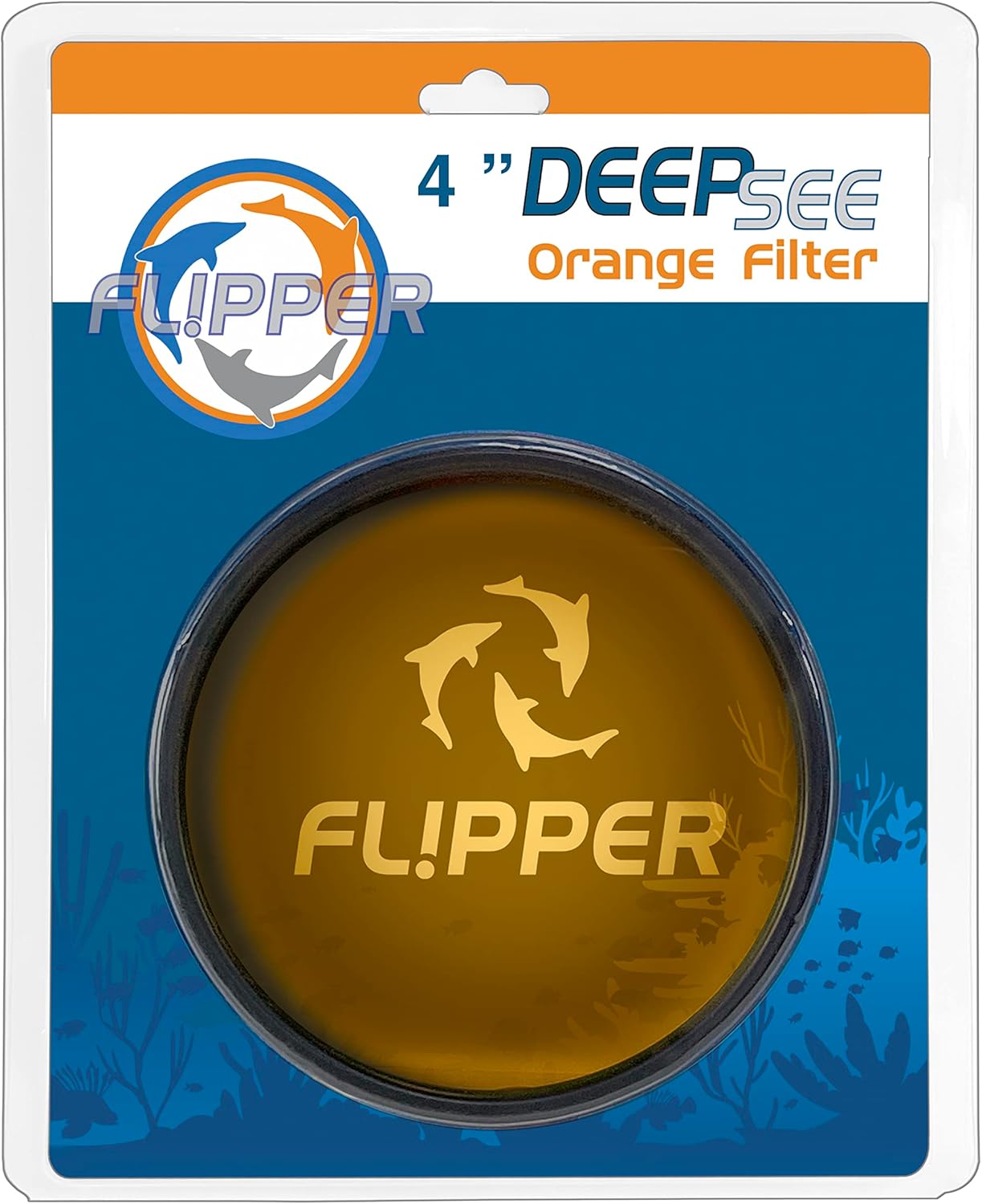 DeepSee Viewer Black 4" - Orange Filter Aquarium Viewer Flipper Aquarium Products