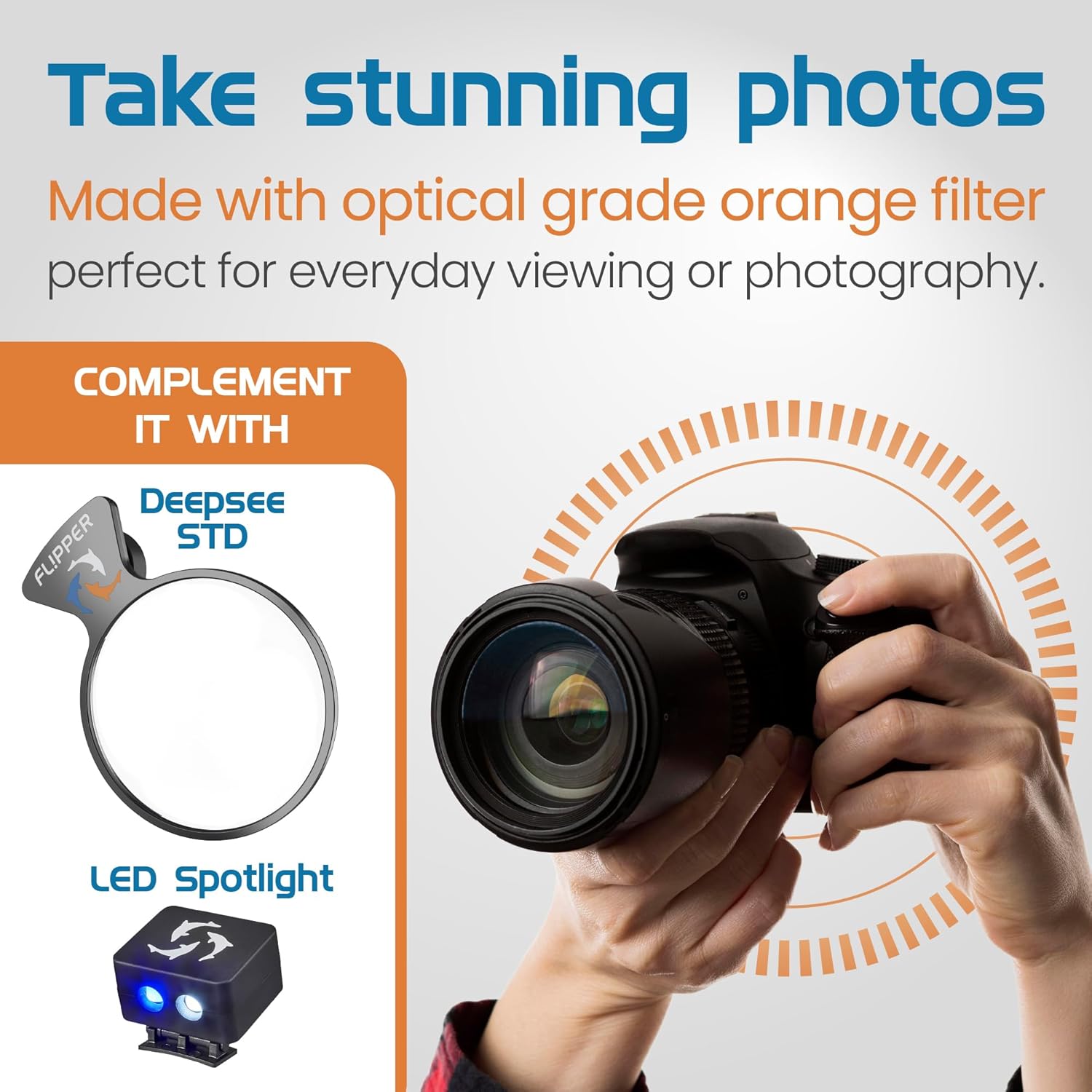 DeepSee Viewer Black - Orange Filter Aquarium Viewer Flipper Aquarium Products