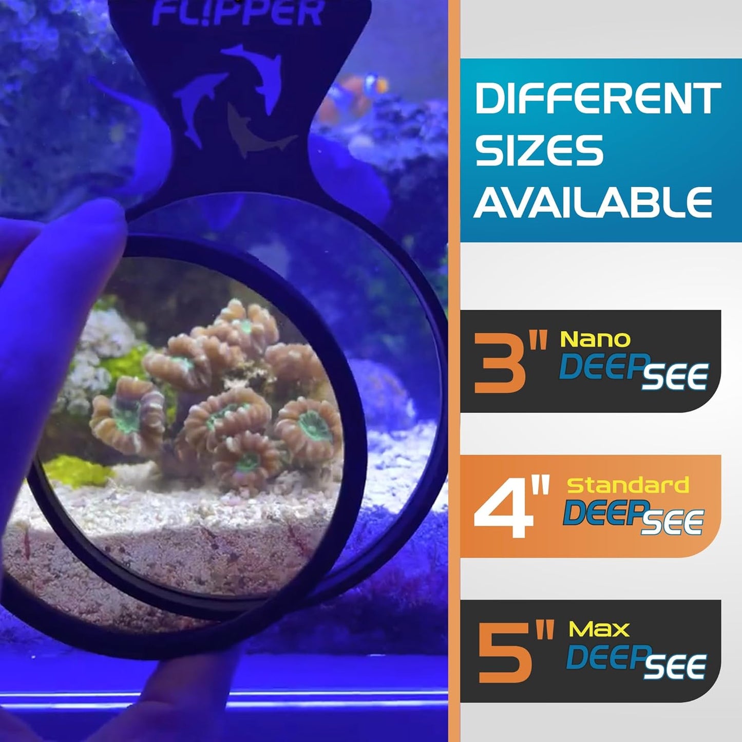 DeepSee Viewer Black 4" - Orange Filter Aquarium Viewer Flipper Aquarium Products