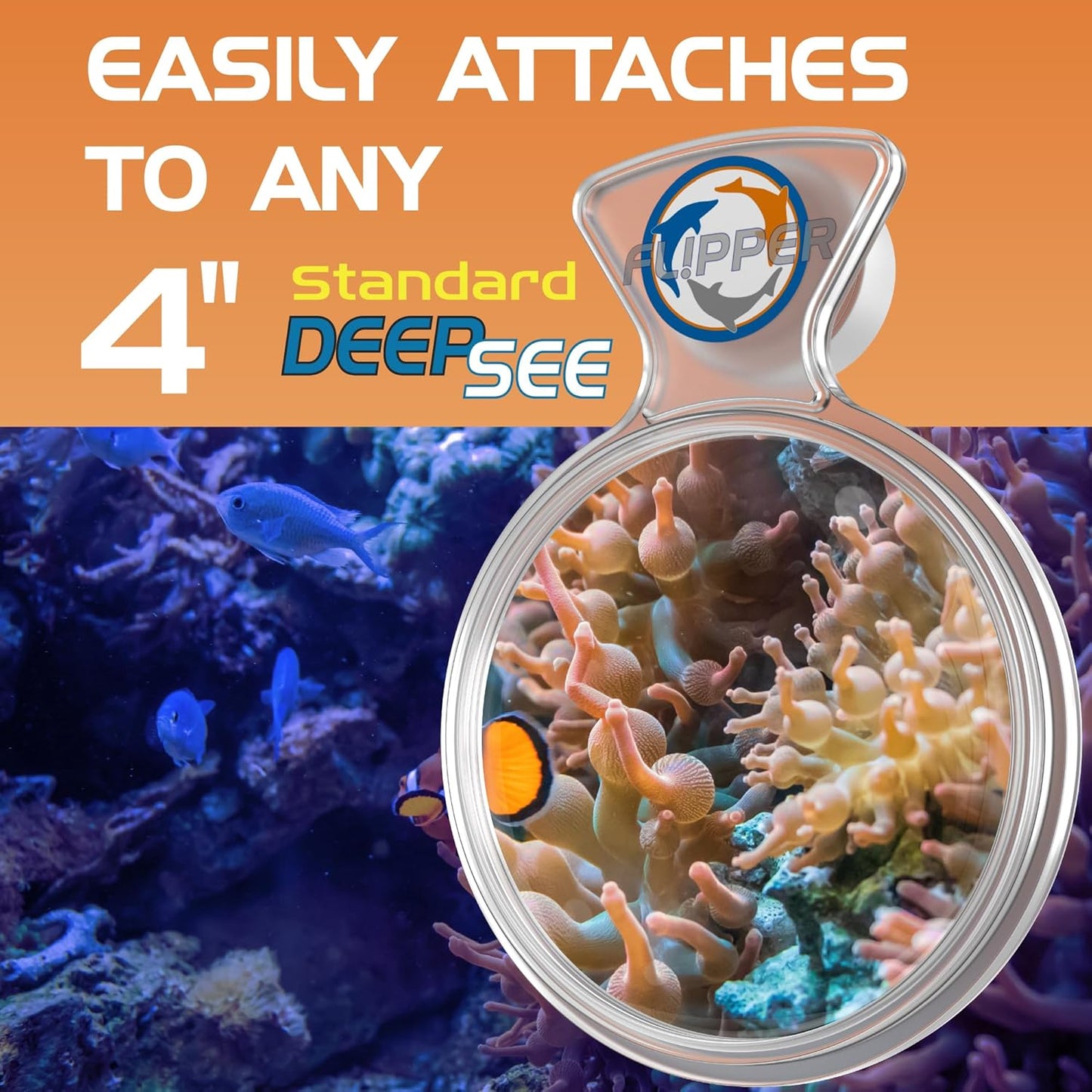 DeepSee Viewer Clear 4" - Orange Filter Flipper Aquarium Products