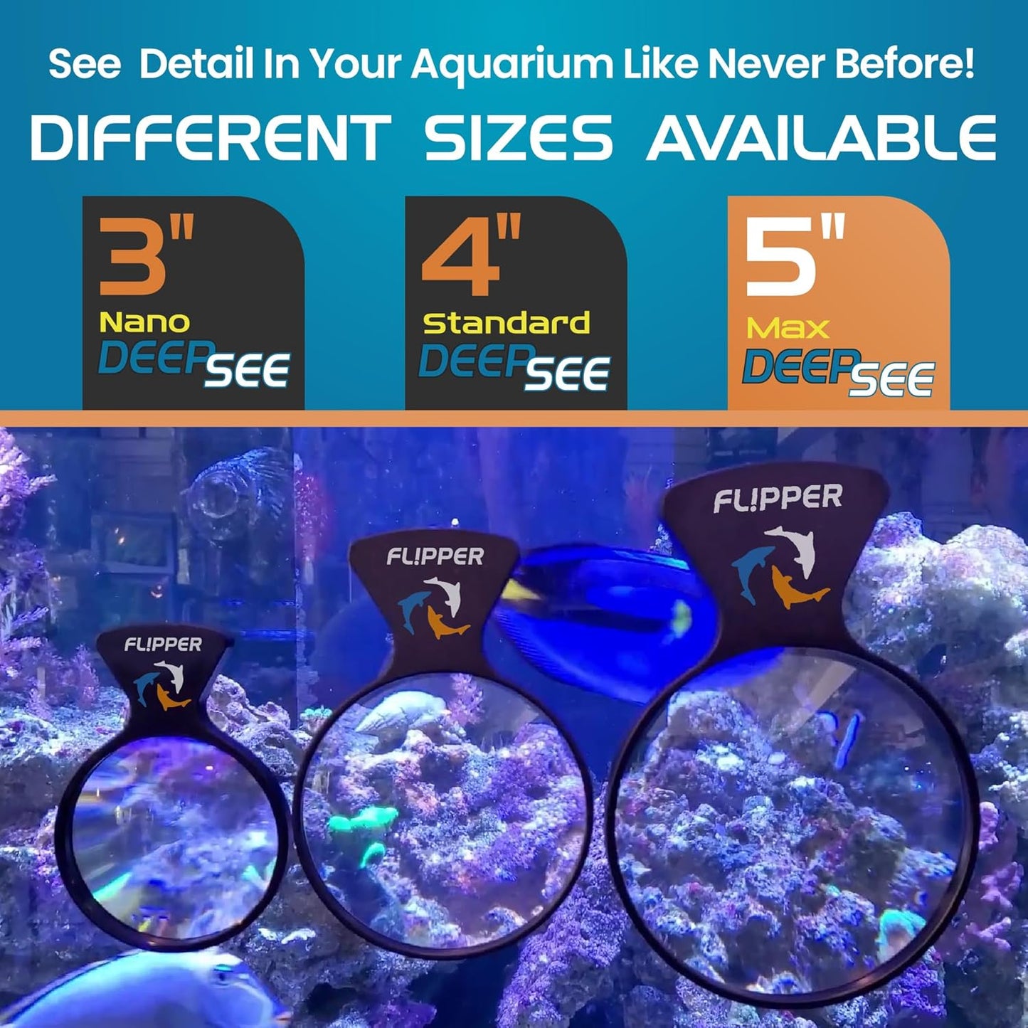 DeepSee Viewer Black Max 5" Aquarium Viewer Flipper Aquarium Products