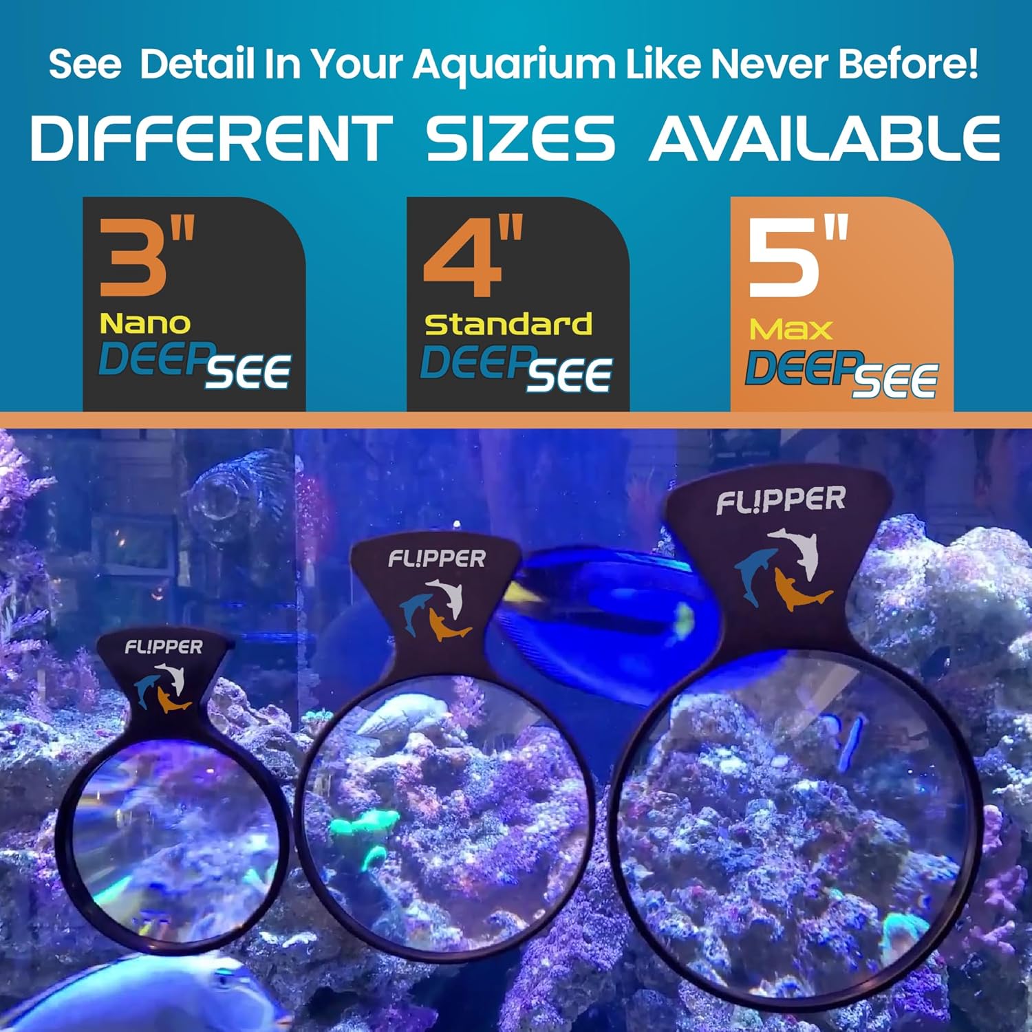 DeepSee Viewer Black Max 5" Aquarium Viewer Flipper Aquarium Products