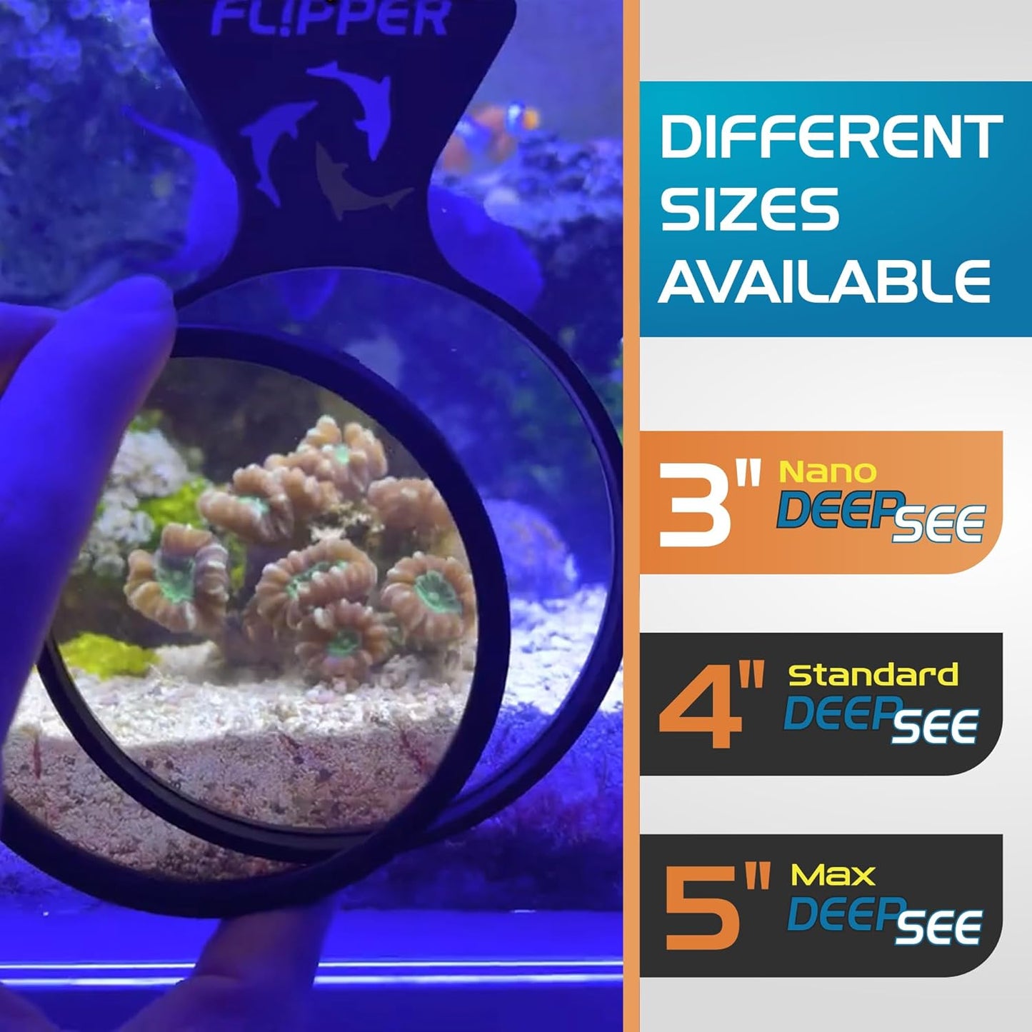 DeepSee Viewer Black Nano 3" - Orange Filter Aquarium Viewer Flipper Aquarium Products