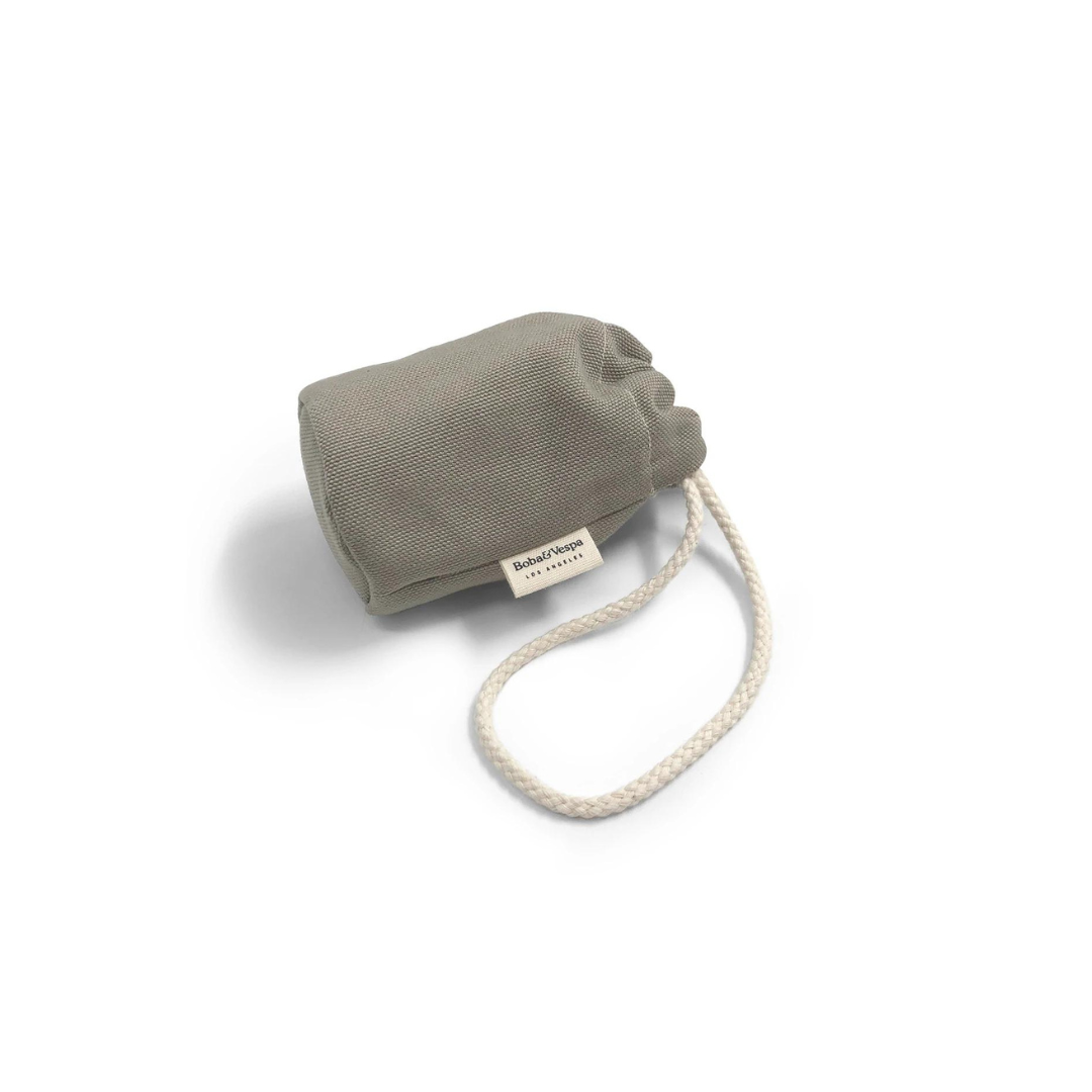 Boba & Vespa Cloth Dog Poop Bag Holder in Cotton Canvas Desert Grey The Kind Pet