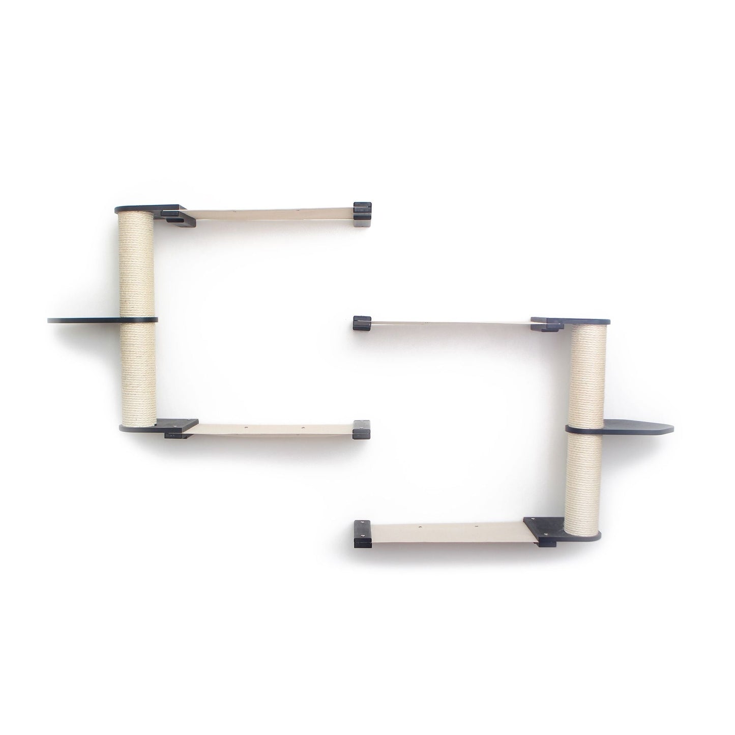 The Catacombs - Cat Tree Scratching Post System Onyx Bamboo Natural Canvas 24" Cat Condo Catastrophic Creations