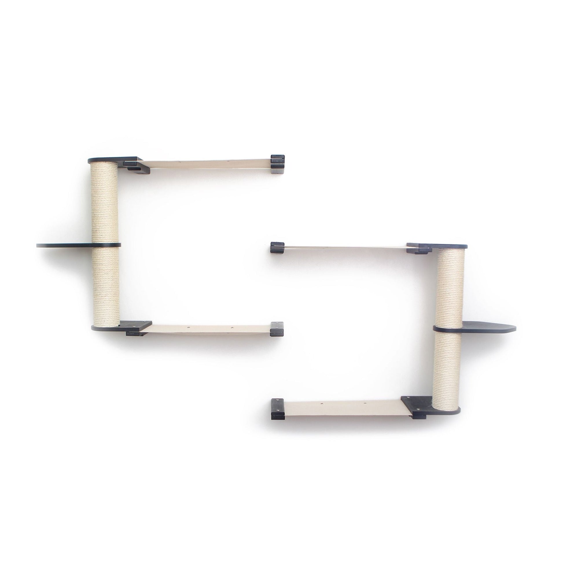 The Catacombs - Cat Tree Scratching Post System Onyx Bamboo Natural Canvas 24" Cat Condo Catastrophic Creations