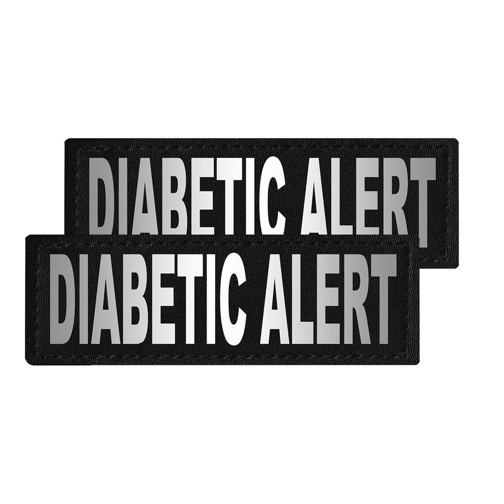 Removable Reflective Patches (Set of 2) "DIABETIC ALERT" Dog Patches Dogline
