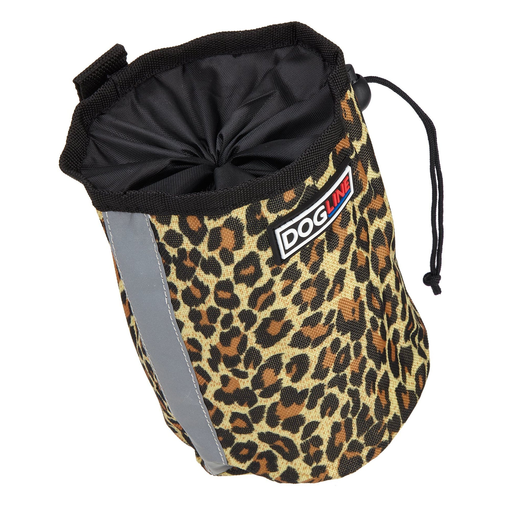 Beta Treat Pouch with Built-In Waste Bag Dispenser Leopard Brown Training Gear Dogline