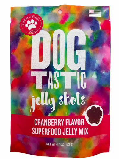 Dogtastic Jelly Shots Gelatin Mix for Dogs Cranberry Flavor Dog Treats Dogtastic