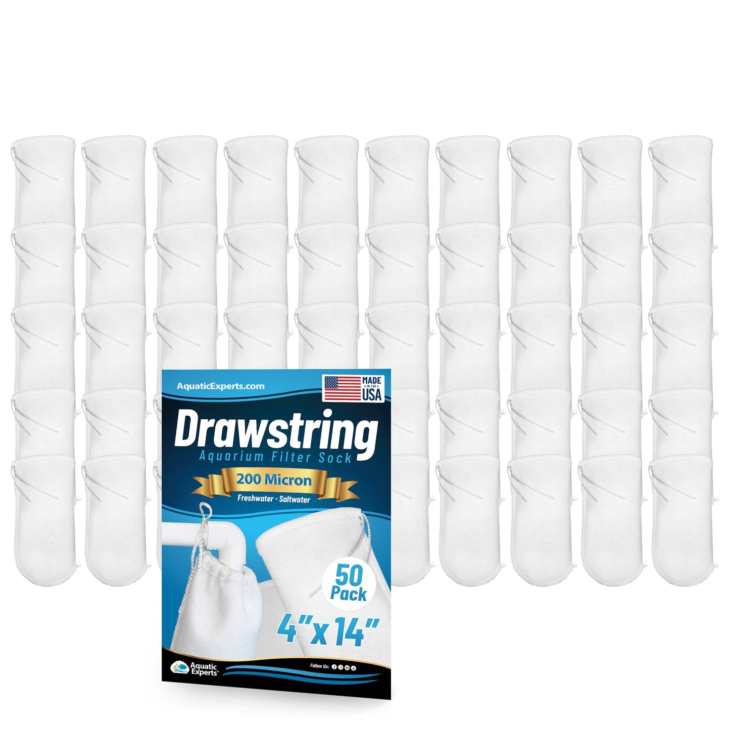 Aquatic Experts Drawstring Filter Sock 200 Micron for Saltwater & Reef AquariumsAquarium Filter Sock 200 Micron for Saltwater & Reef Aquariums Aquatic Experts