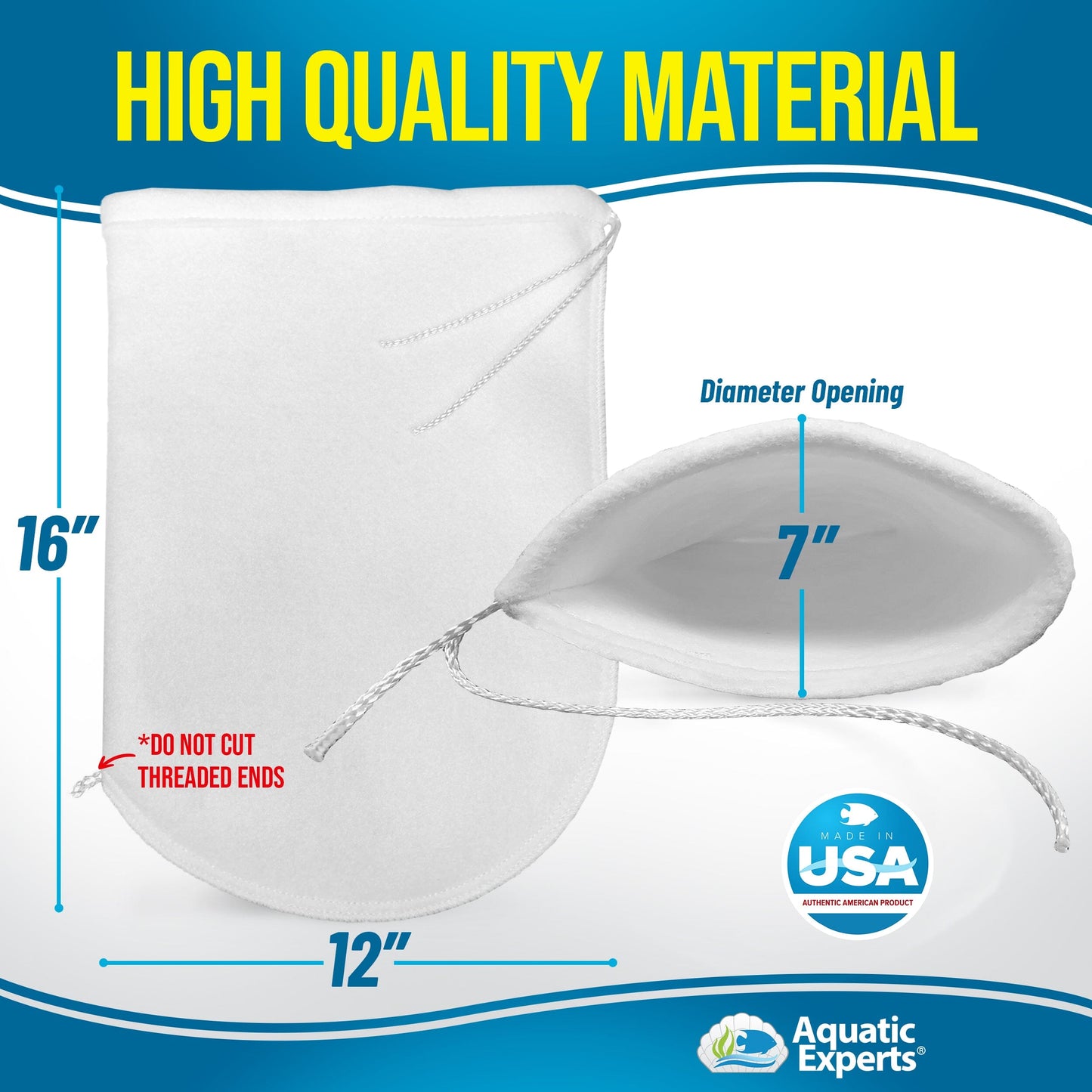 Aquatic Experts Drawstring Filter Sock 200 Micron for Saltwater & Reef AquariumsAquarium Filter Sock 200 Micron for Saltwater & Reef Aquariums Aquatic Experts