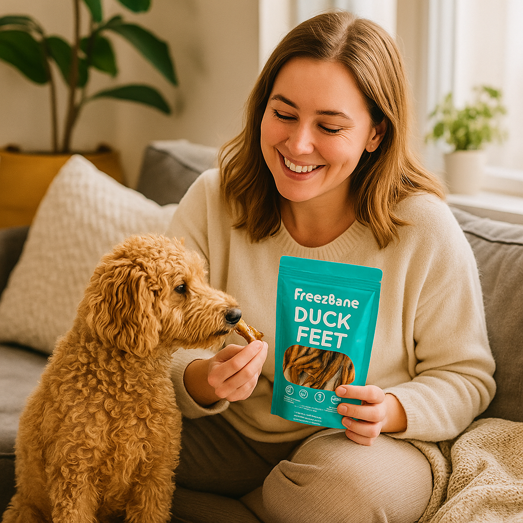 Freezbone Whole Duck Feet Dental Treats for Dogs - Human Grade - Single Ingredient Dog Treats Freezbone