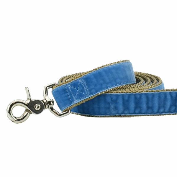 Dusty Blue Swiss Velvet Leash 2 Hounds Design