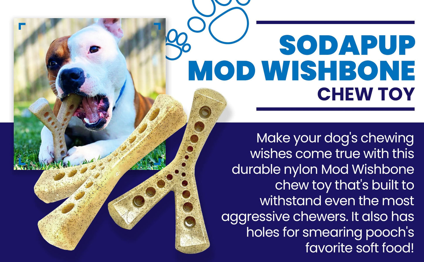 MOD Wishbone Nylon Dog Chew Toy for Aggressive Chewers | USA Made Nylon Dog Toys SodaPup/True Dogs, LLC