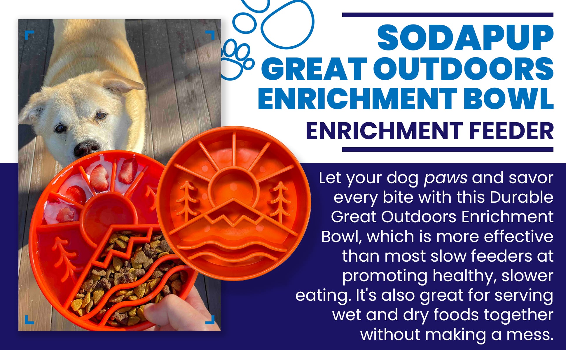 Great Outdoors eBowl - Slow Feeder Dog Bowl & Enrichment | USA Made EBOWL SodaPup/True Dogs, LLC