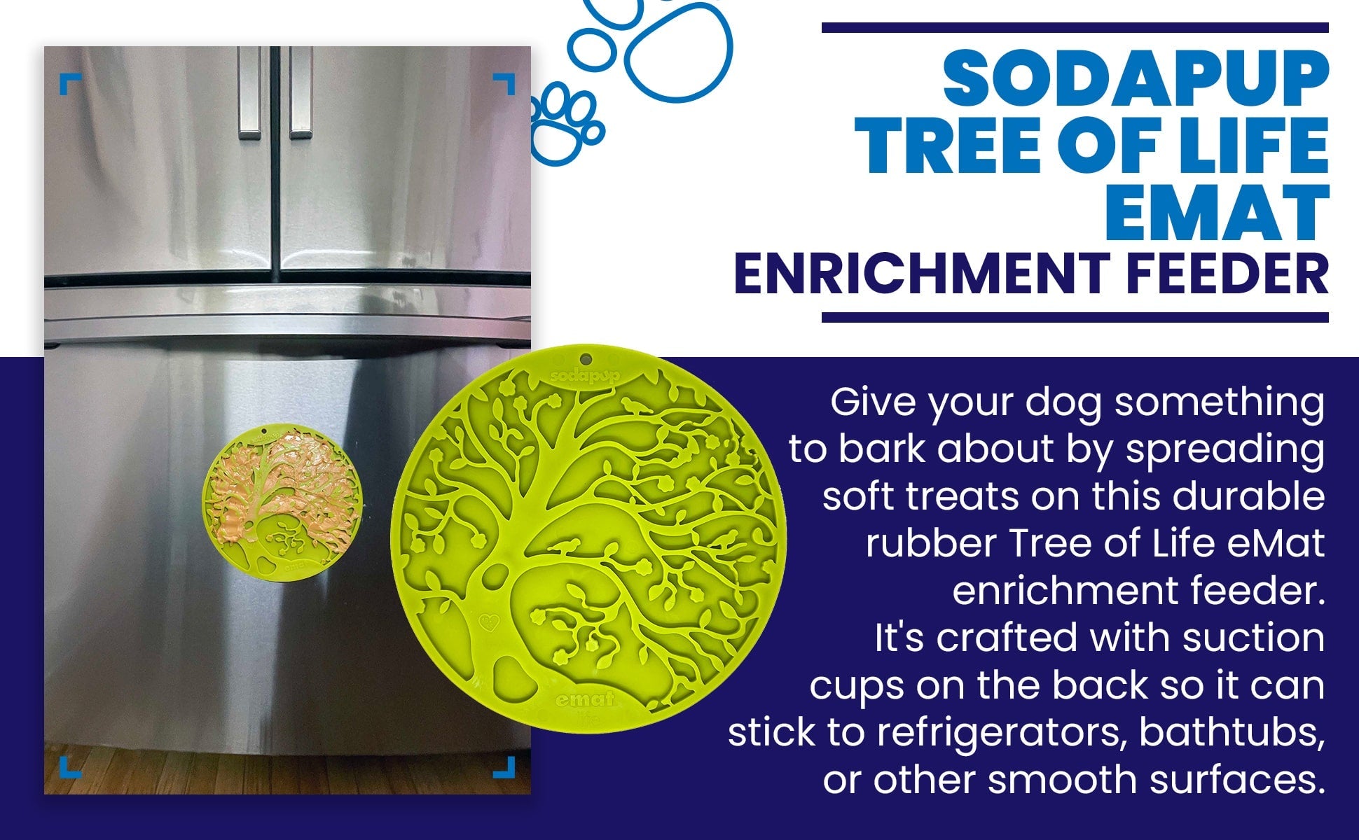 Tree of Life eMat - Enrichment Lick Mat For Dogs and Cats - With Suction Cups | Tree Design | USA Made EMAT SodaPup/True Dogs, LLC