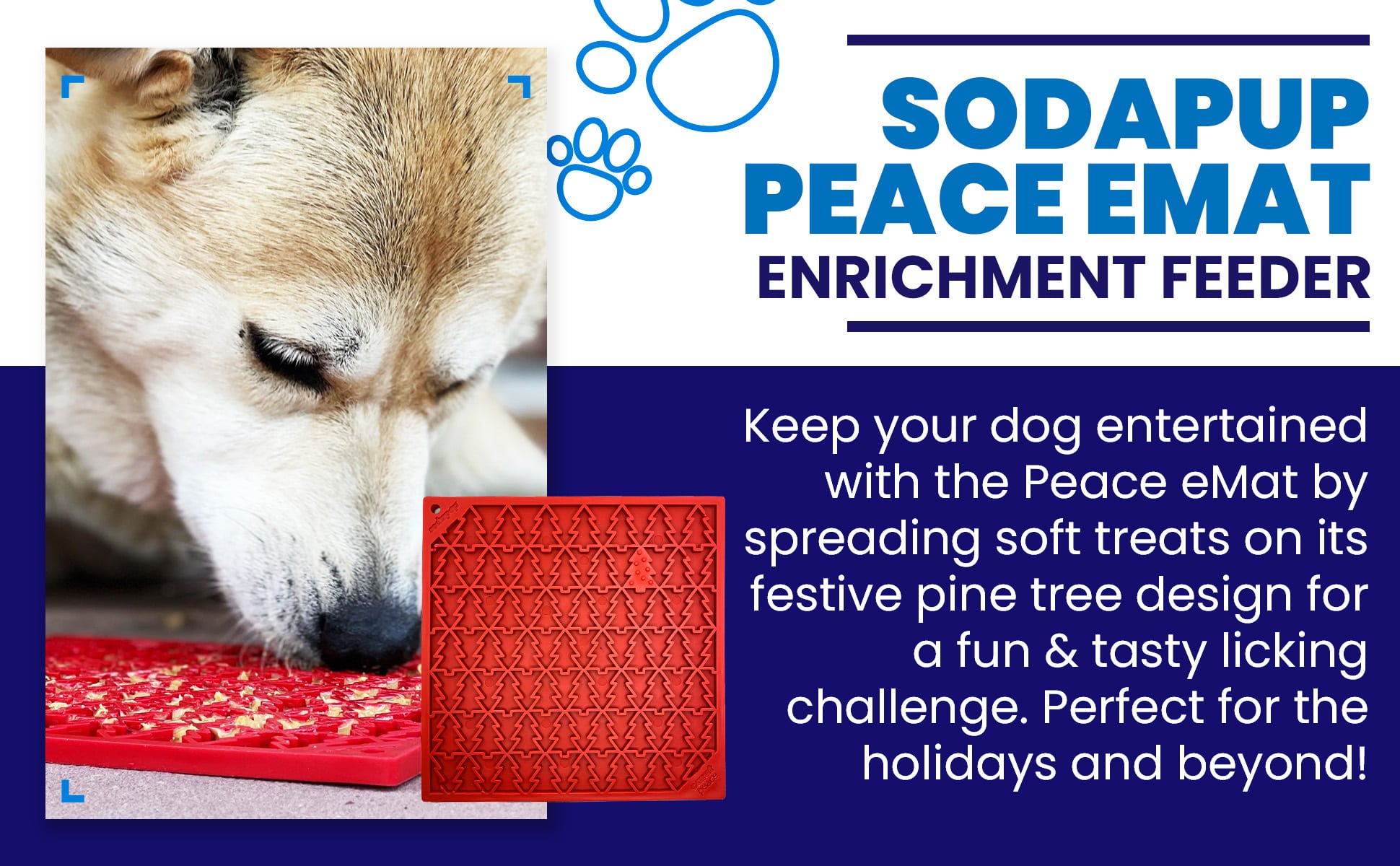 "Peace" Christmast Tree Dog Lick Mat | eMat Enrichment Lick Mat | SodaPup EMAT SodaPup/True Dogs, LLC