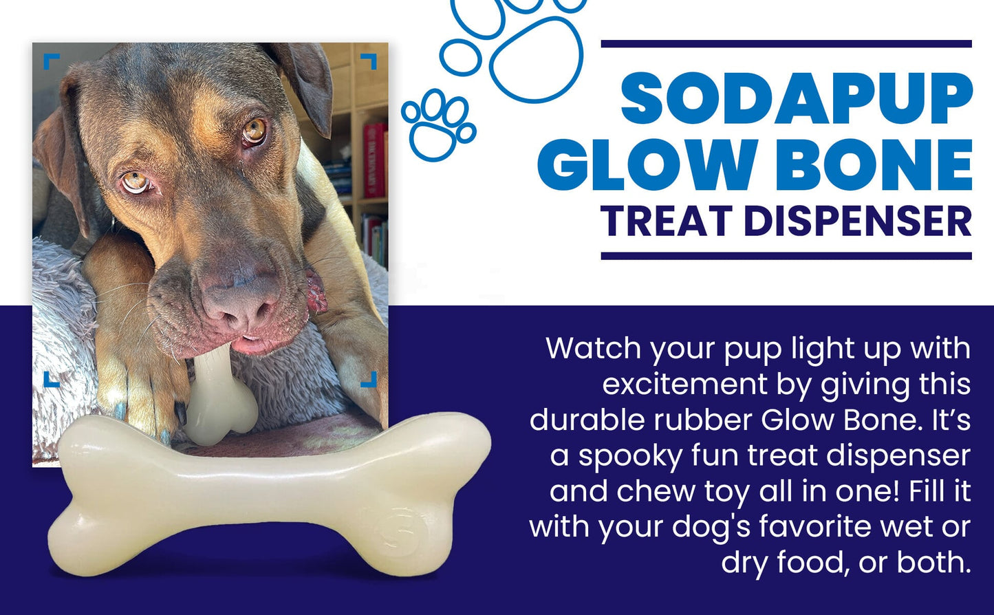 PUP-X Rubber Bone Dog Toy - Durable, Floats, Chew Toy for Large Dogs | USA Rubber Dog Toys SodaPup/True Dogs, LLC