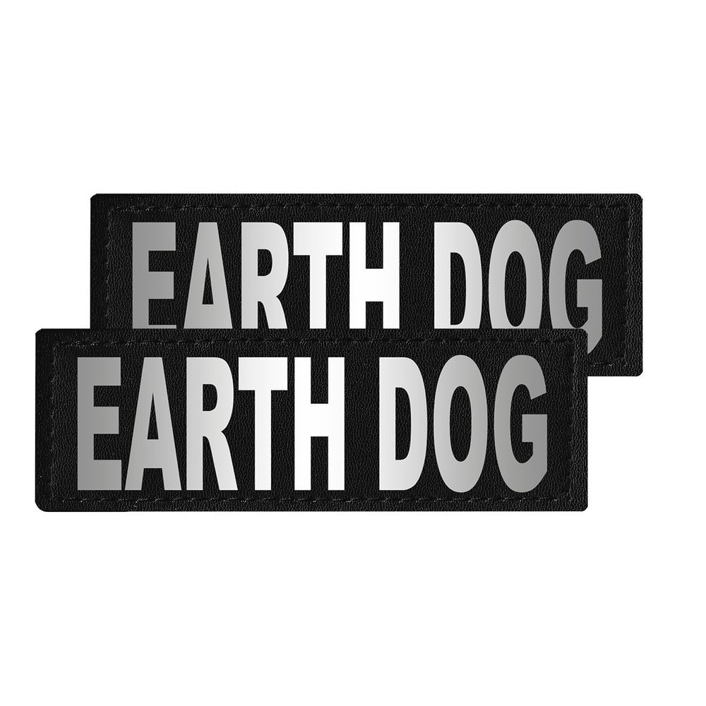 Removable Reflective Patches (Set of 2) "EARTH DOG" Dog Patches Dogline