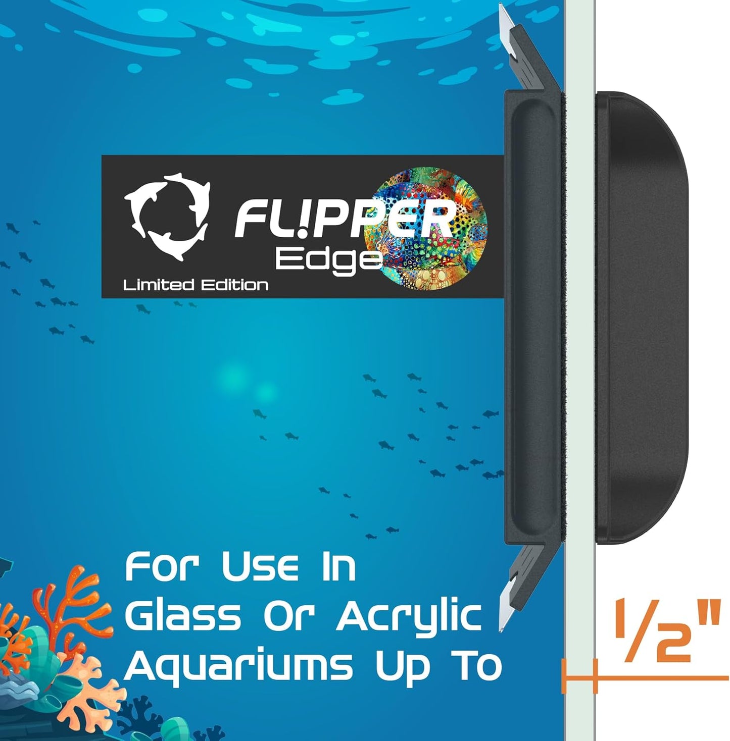 Flipper Edge Limited Edition Puffer 2 in 1 Floating Magnetic Aquarium Algae Cleaner (MAX) Aquarium Cleaning Supplies Flipper Aquarium Products