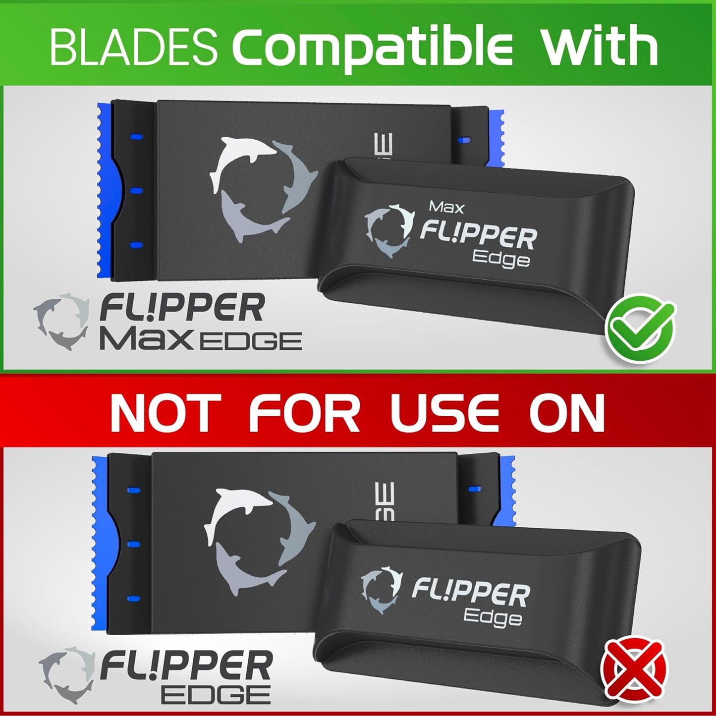Flipper Edge Max Acrylic Safe Plastic Blades 10 Pack Replacement Blades Flipper Aquarium Products