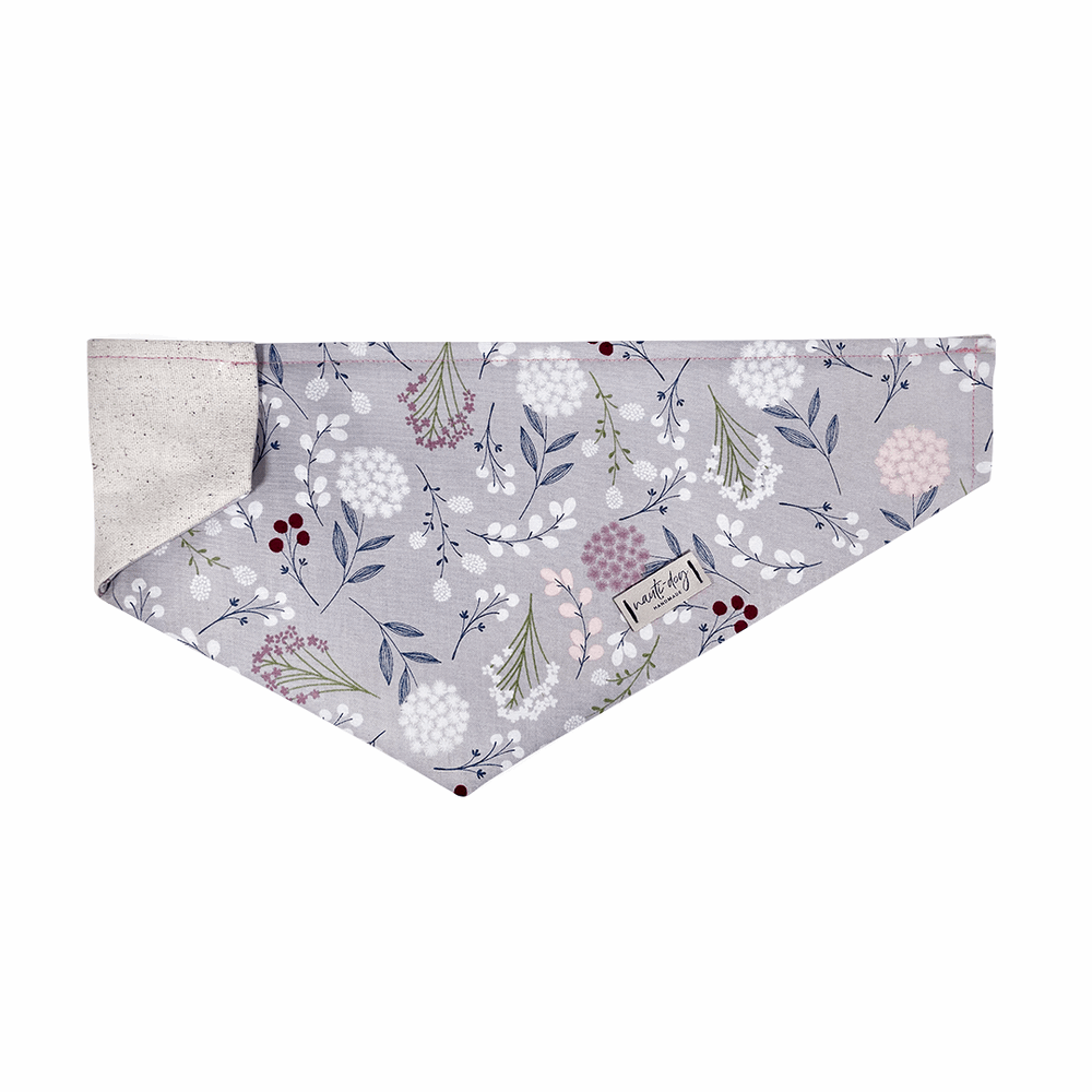 Elderberry Silver Fall Mod Floral Over-the-collar Dog Bandana Dog Bandana Nauti-dog Handmade
