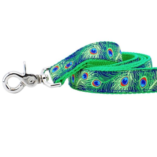 1″ Paradise Found Navy Ribbon Dog Leash 2 Hounds Design
