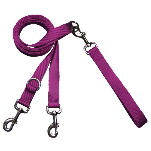 Euro Dog Leash Double Connection (Multiple Color Options) Raspberry 2 Hounds Design
