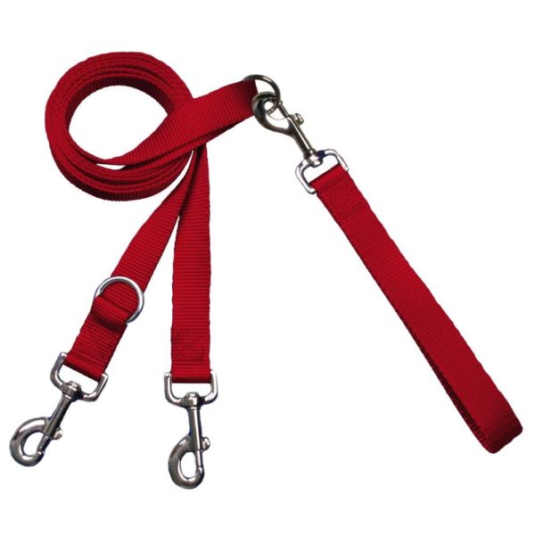 Euro Dog Leash Double Connection (Multiple Color Options) Red 2 Hounds Design