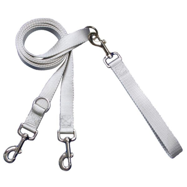 Euro Dog Leash Double Connection (Multiple Color Options) Silver 2 Hounds Design
