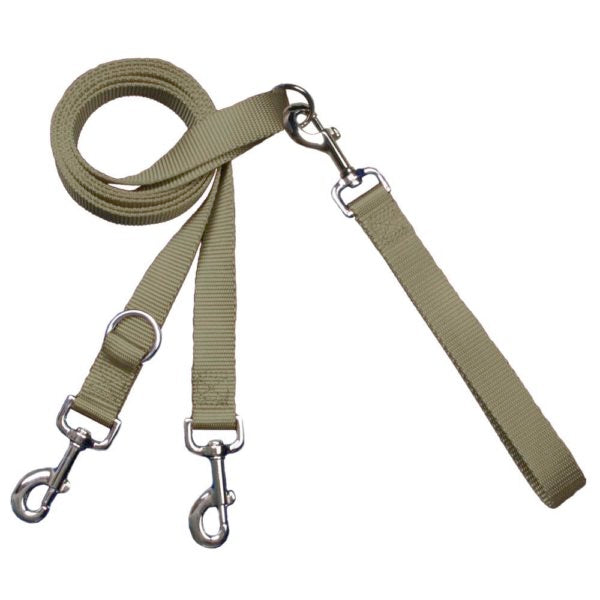 Euro Dog Leash Double Connection (Multiple Color Options) Tan 2 Hounds Design