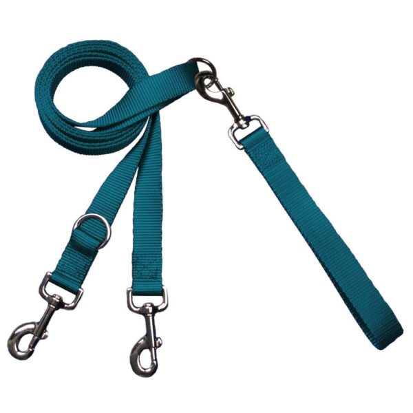 Euro Dog Leash Double Connection (Multiple Color Options) Teal 2 Hounds Design