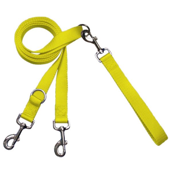 Euro Dog Leash Double Connection (Multiple Color Options) Yellow 2 Hounds Design